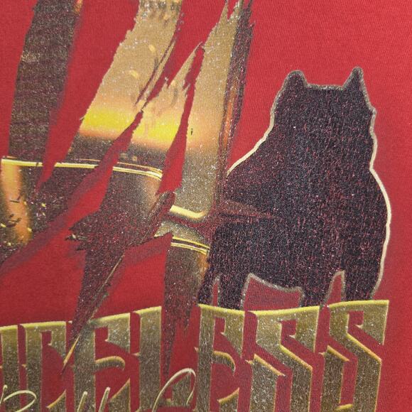 Da Priceless Bully Camp Mens Red Tshirt Sz L Pitbull Bulldog Rottweiler Dogs - Picture 2 of 15